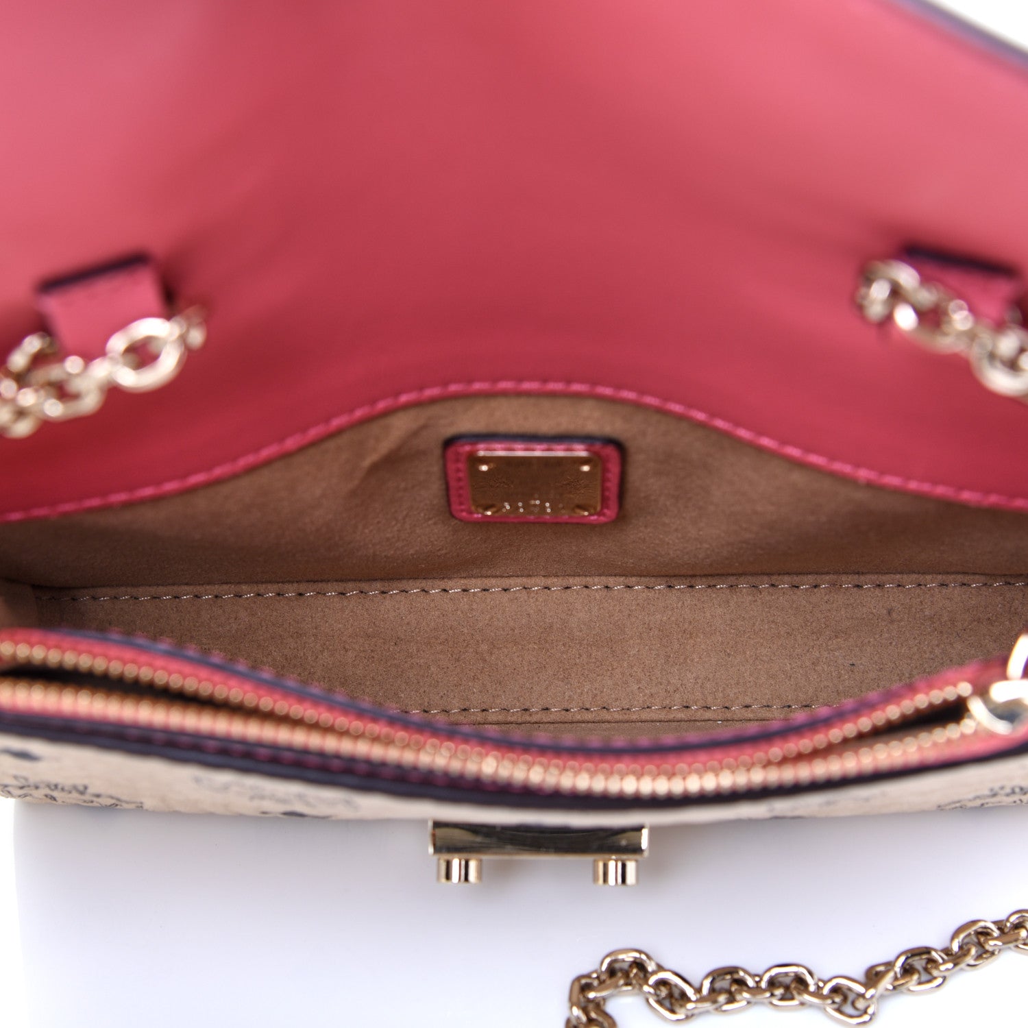 MCM Visetos Millie Crossbody Beige Pink 5 of 10