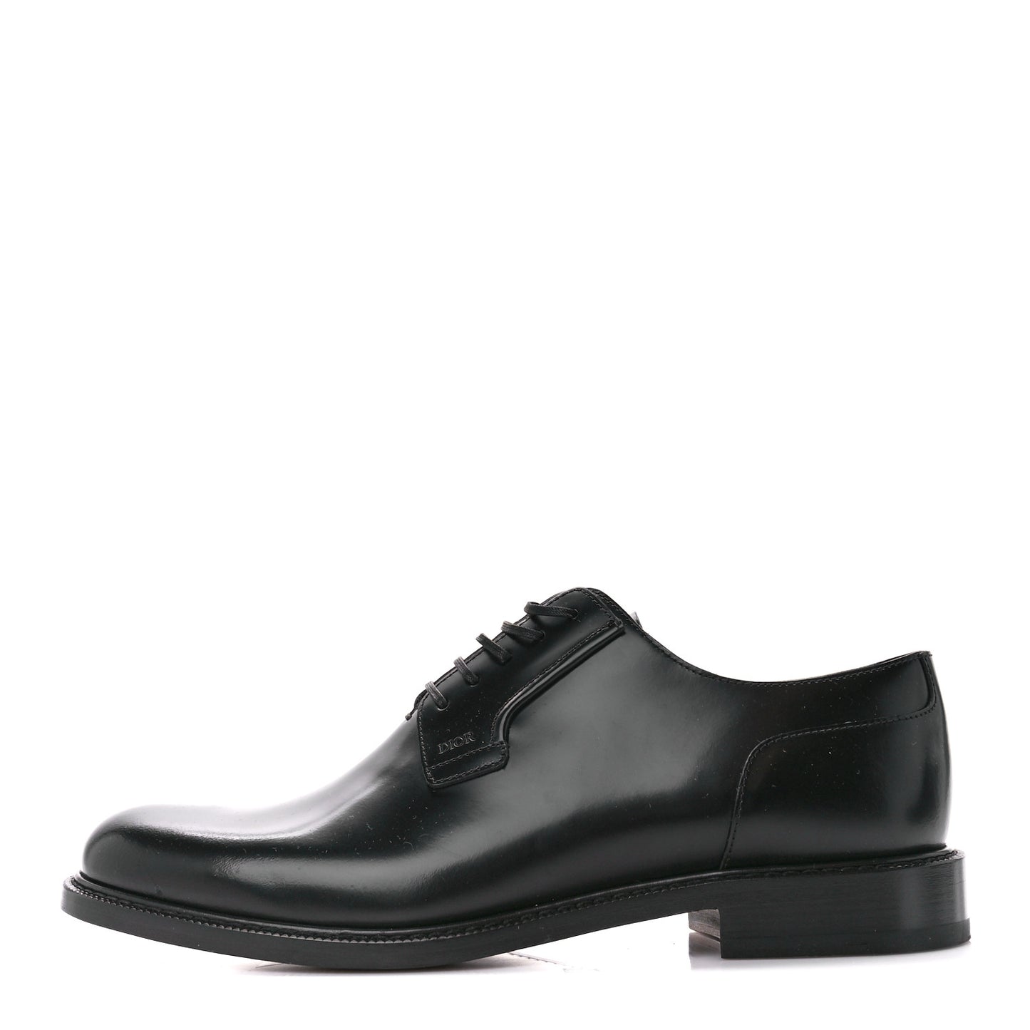Polished Calfskin Mens Derby Shoe 43 Black