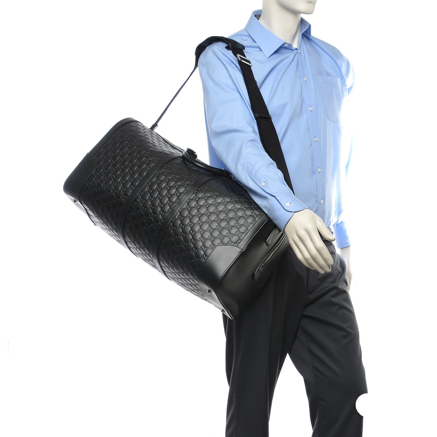 Gucci Guccissima Signature Large Duffle Black 2 of 7