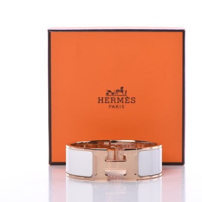 Hermes Enamel Wide Clic Clac H Bracelet PM White 5 of 5