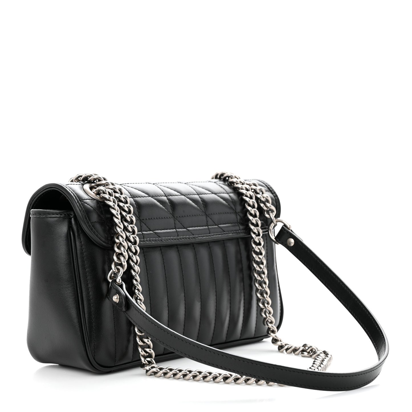 Calfskin Matelasse Aria Small GG Marmont Shoulder Bag Black