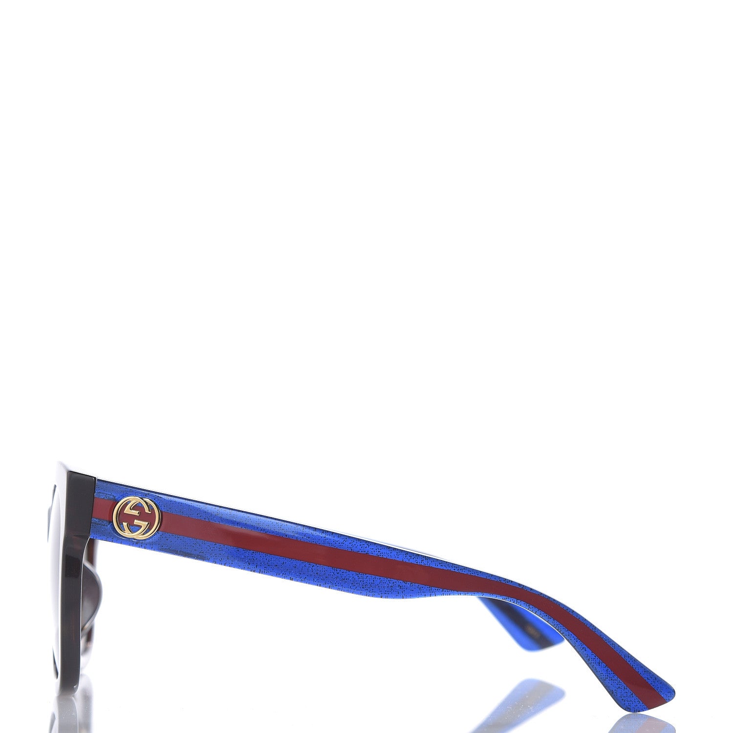 Gucci Square Frame Glitter Sunglasses GG0034SA Tortoise Blue 2 of 6