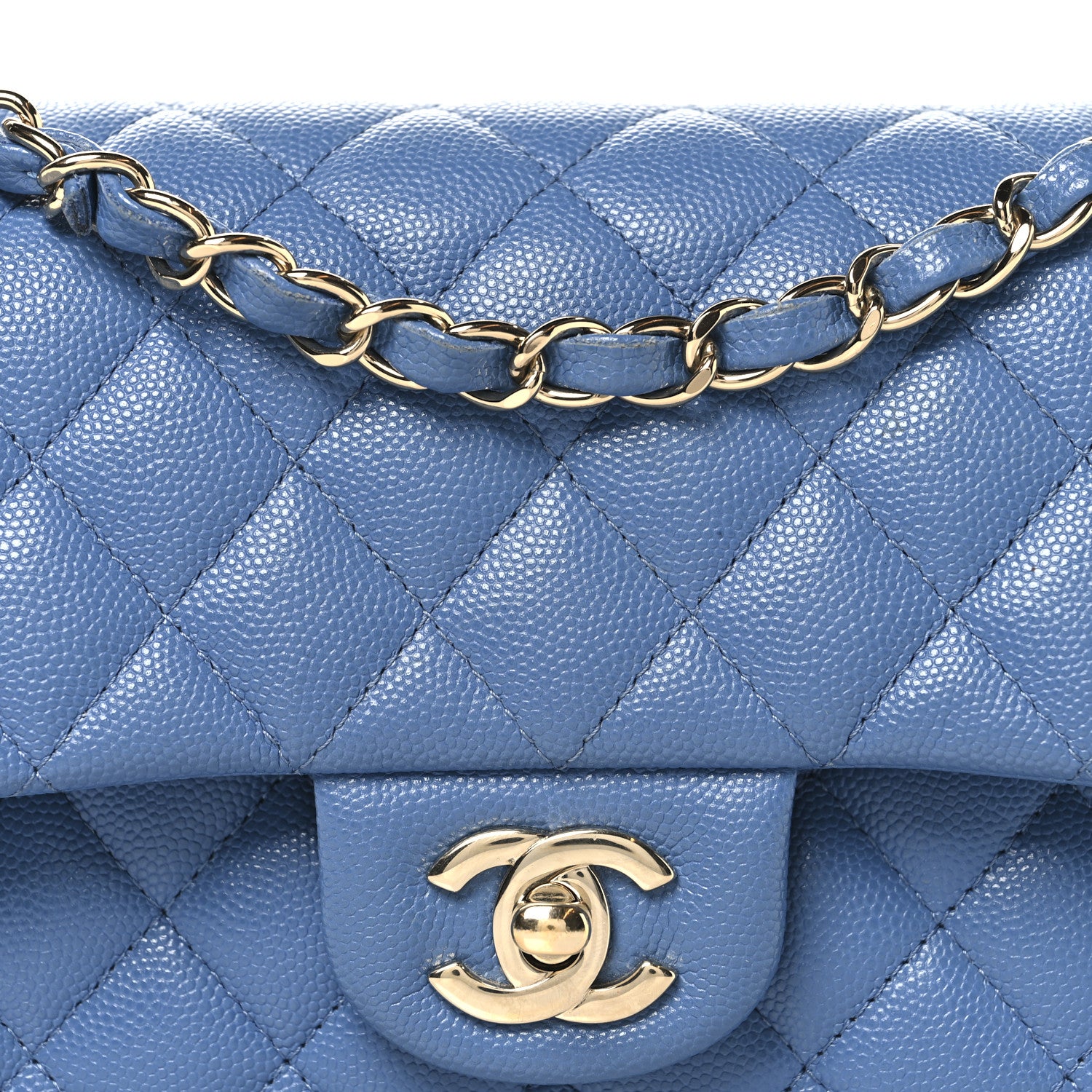 Chanel Caviar Quilted Small Double Flap Blue 8 of 11