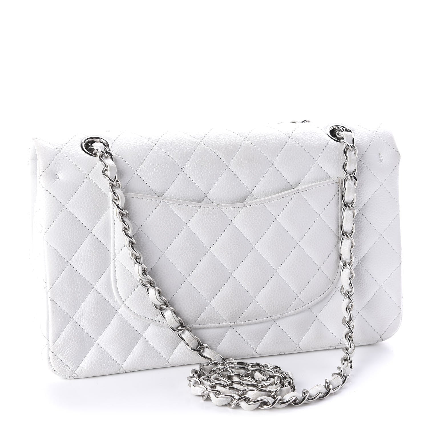 Chanel Caviar Quilted Medium Double Flap White 3 of 11