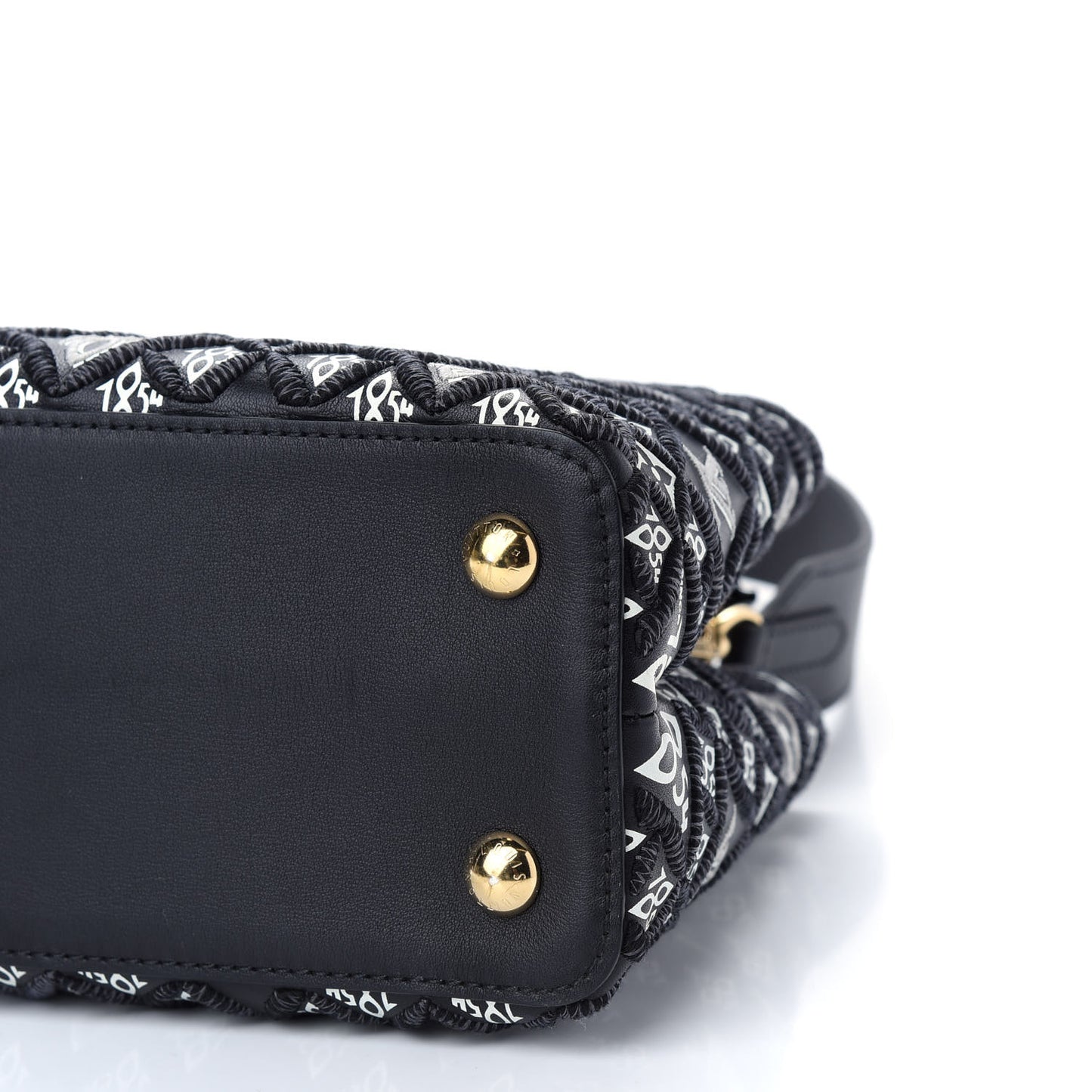 Calfskin Since 1854 Embroidered Capucines PM Black