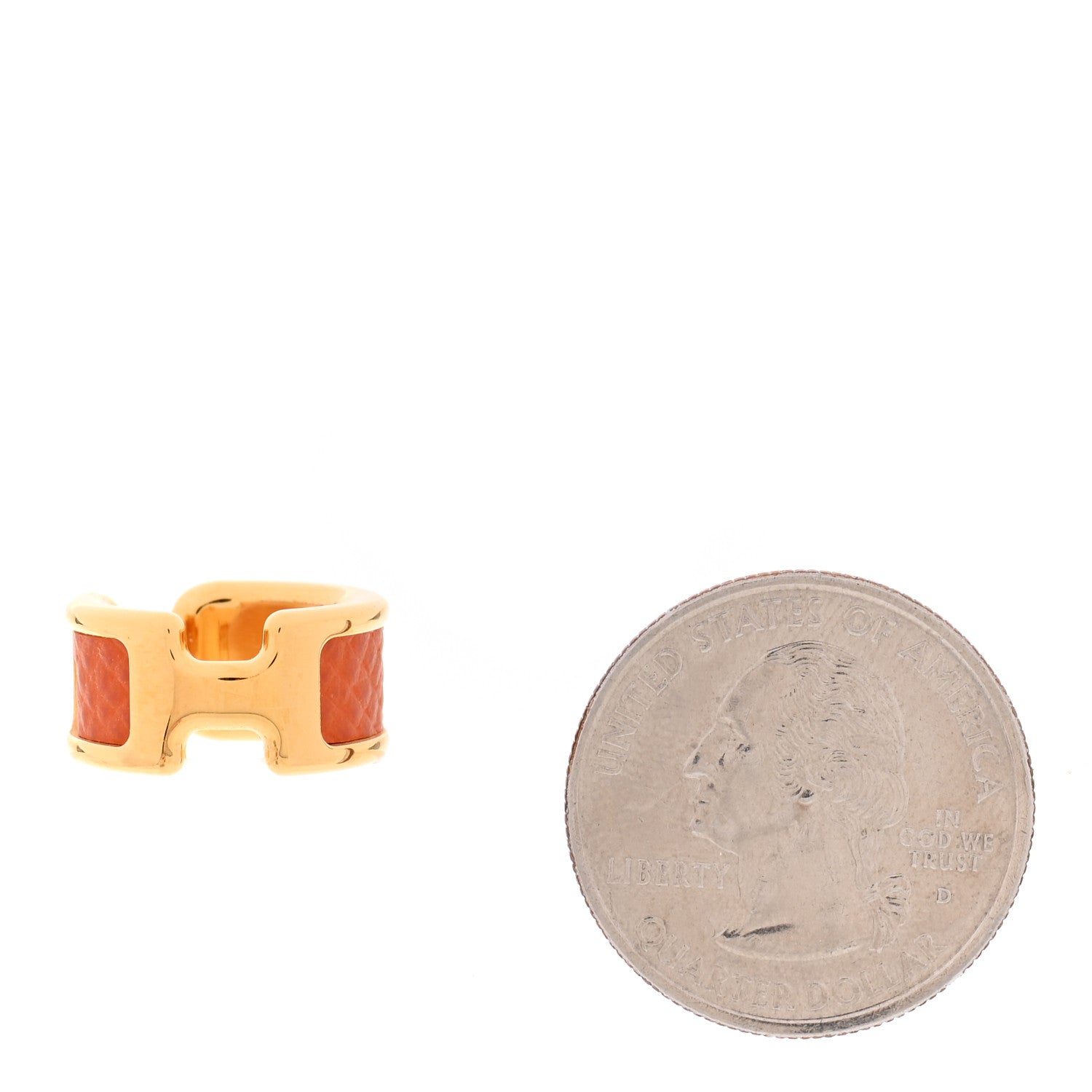 Hermes Epsom Olympe Ear Cuff PM Orange 2 of 5