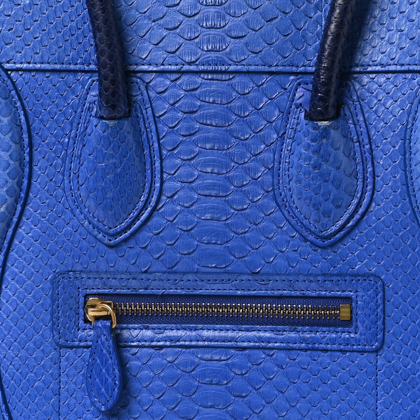 Snakeskin Micro  Luggage Blue