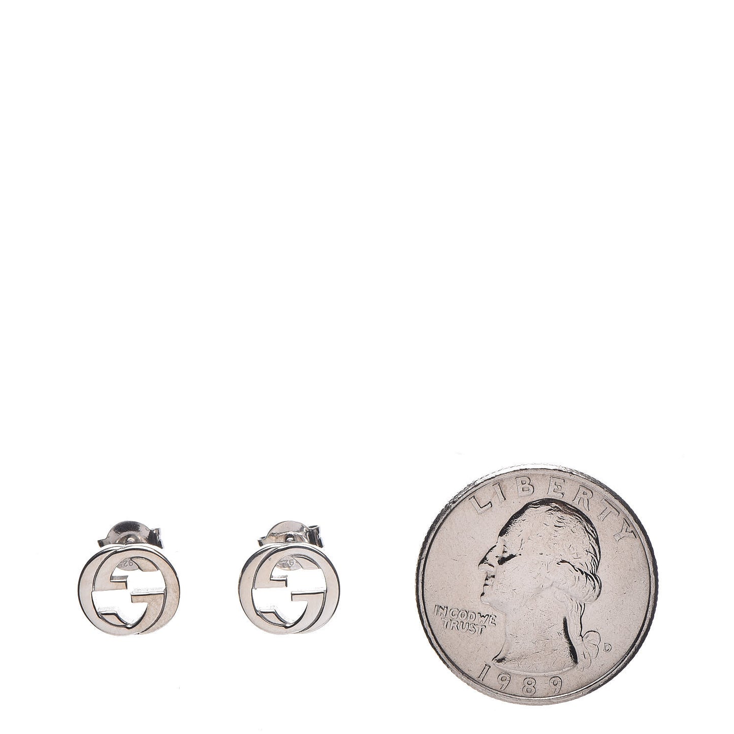 Sterling Silver Interlocking GG Stud Earrings