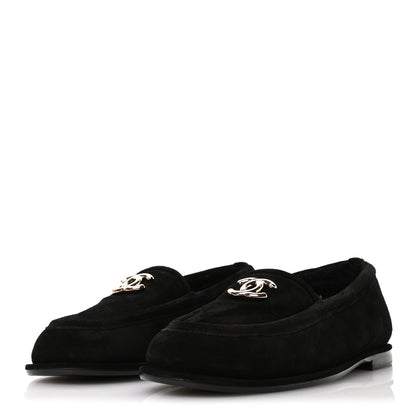 Chanel Suede Calfskin CC Mocassins 39 Black 4 of 9