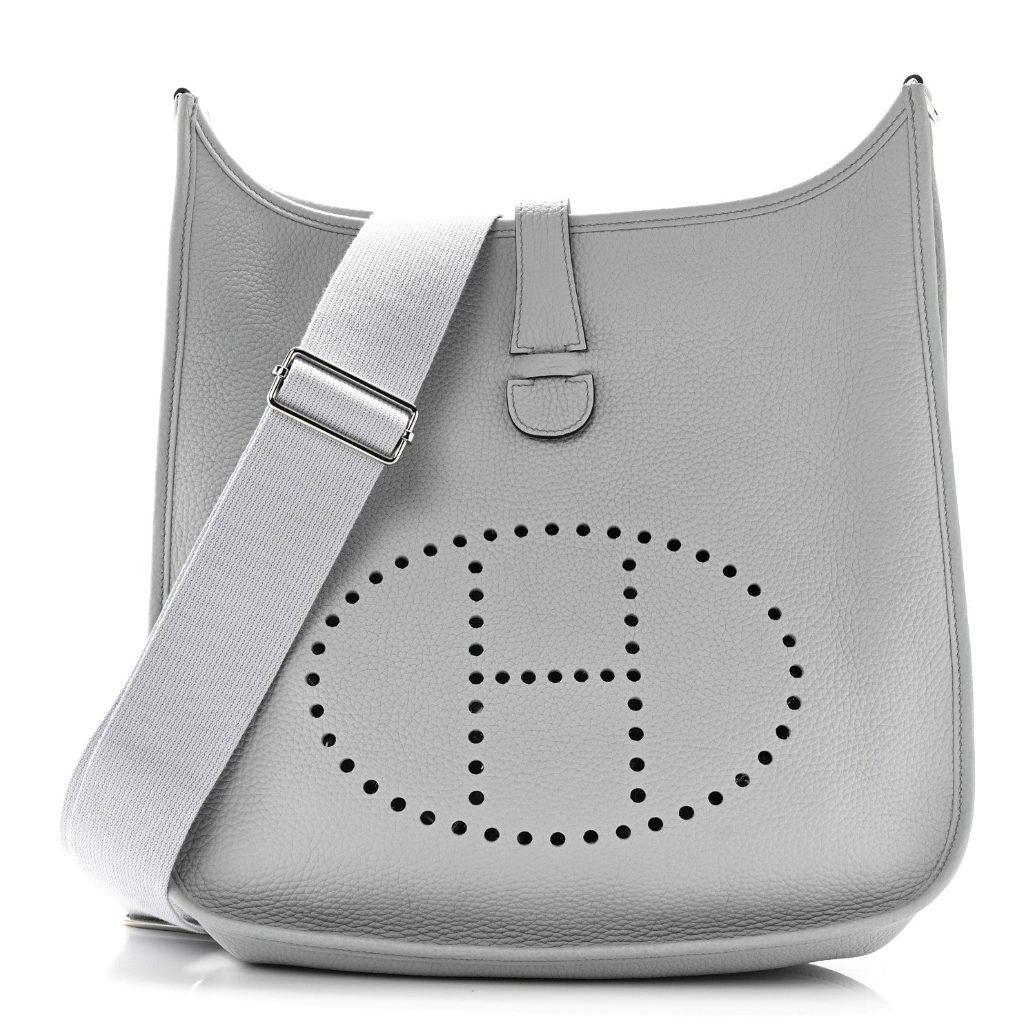 Hermes Taurillon Clemence Evelyne III GM Bleu Pale 1 of 11