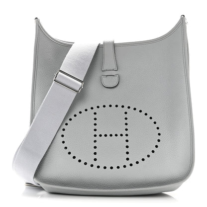 Hermes Taurillon Clemence Evelyne III GM Bleu Pale 1 of 11