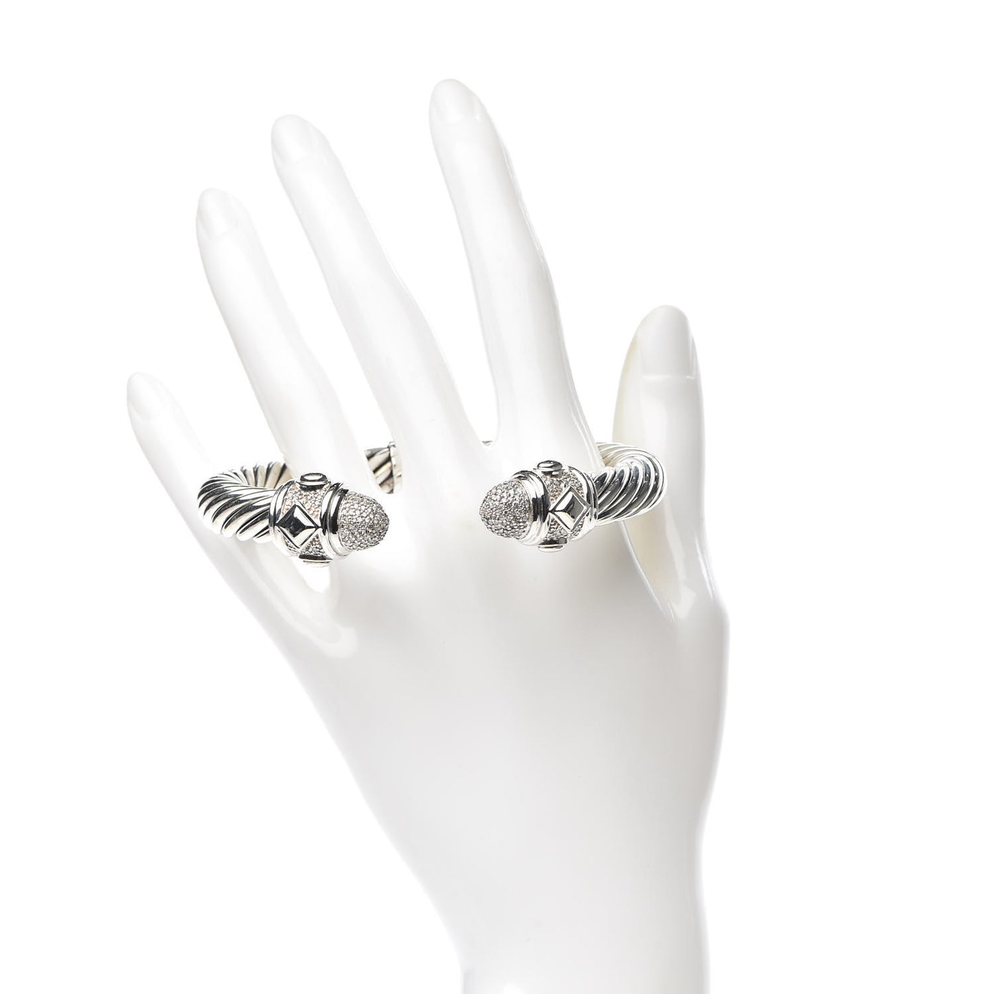 Sterling Silver Diamond 10mm Renaissance Bracelet