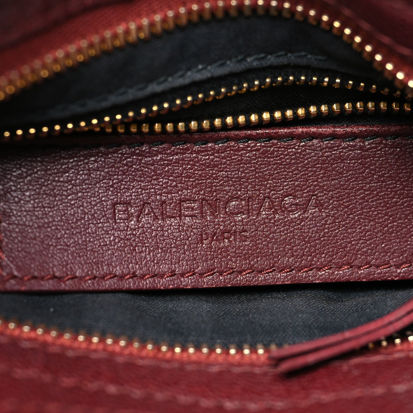 Chevre Gold Metallic Edge Hardware Mini City Bordeaux