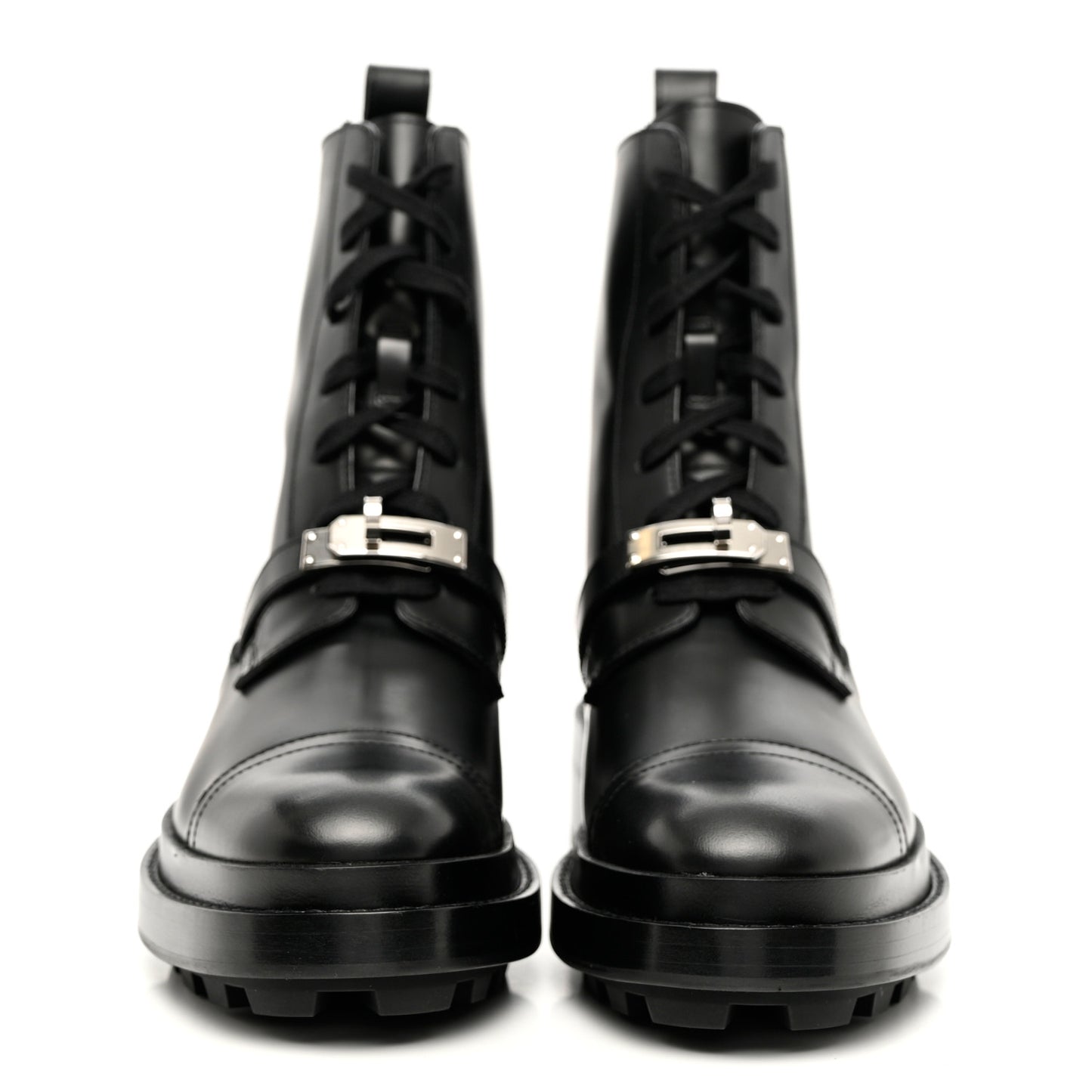 Glossed Calfskin Funk Ankle Boots 36 Black