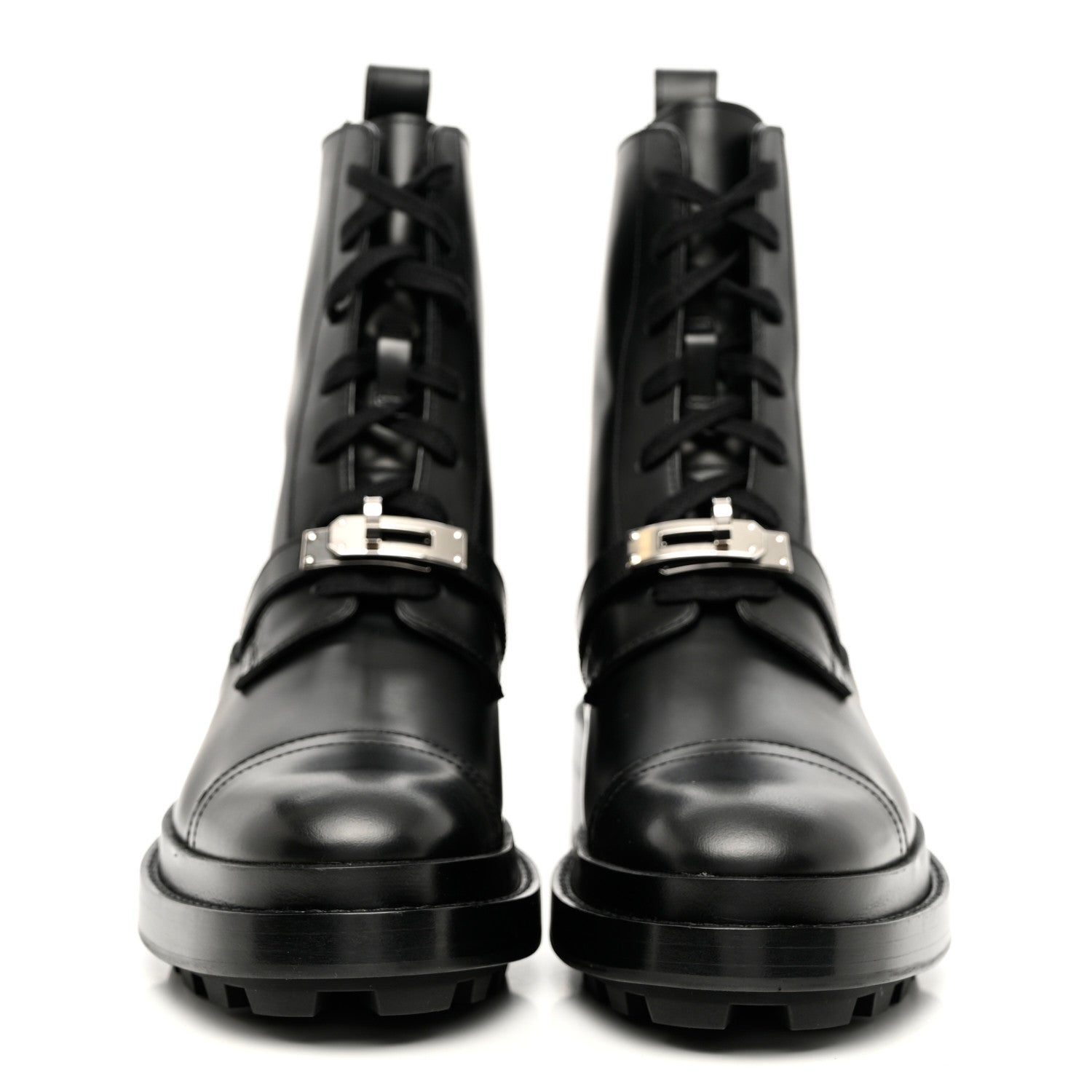 Hermes Glossed Calfskin Funk Ankle Boots 36 Black 2 of 8