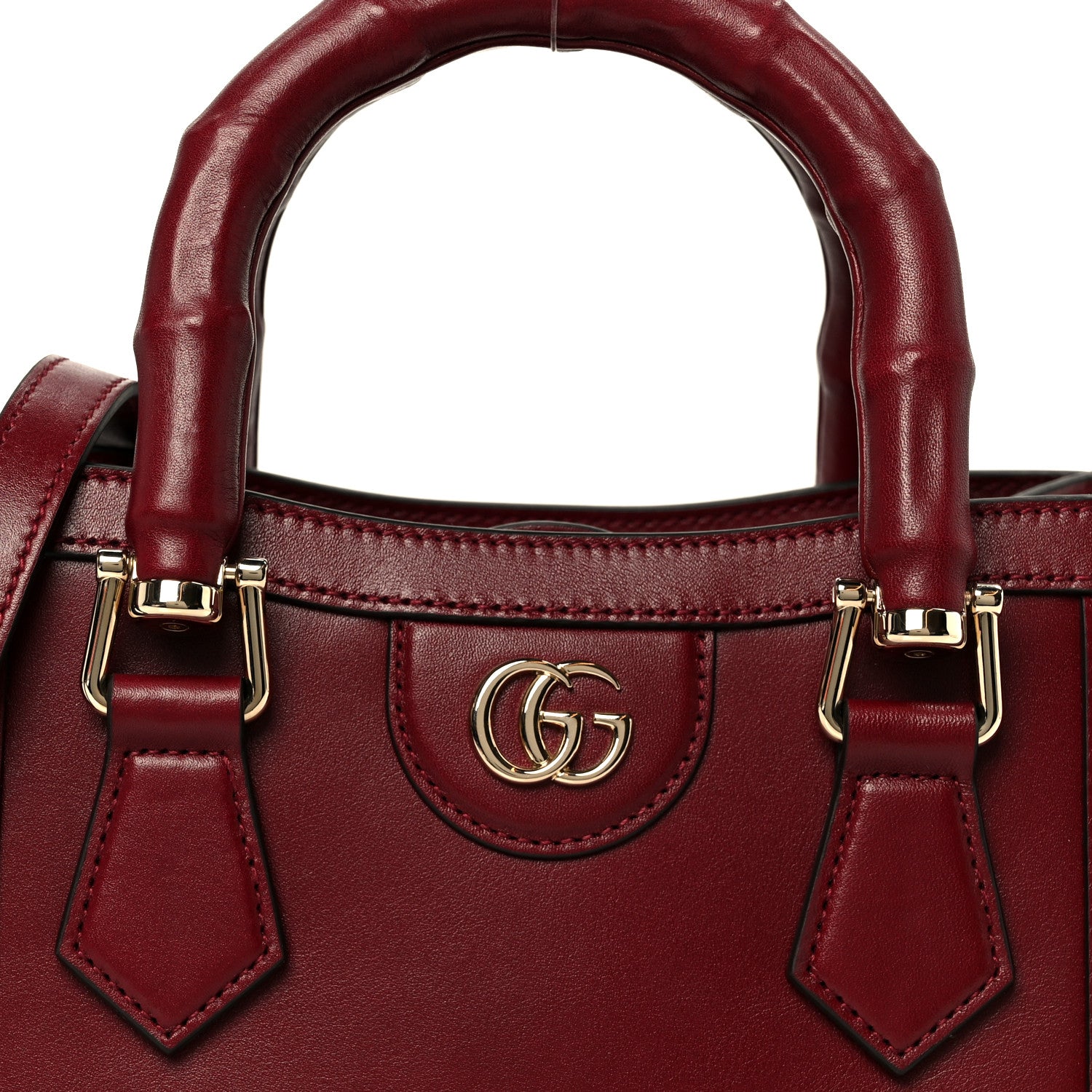 Gucci Sweetbread Calfskin Mini Diana Tote Bag Rosso Ancora 8 of 10