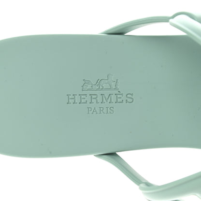 Hermes Rubber Womens Egerie Sandals 38 Vert Embrun 7 of 9