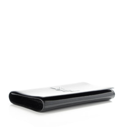 Saint Laurent Textured Patent Monogram Large Belle De Jour Clutch Black 4 of 7