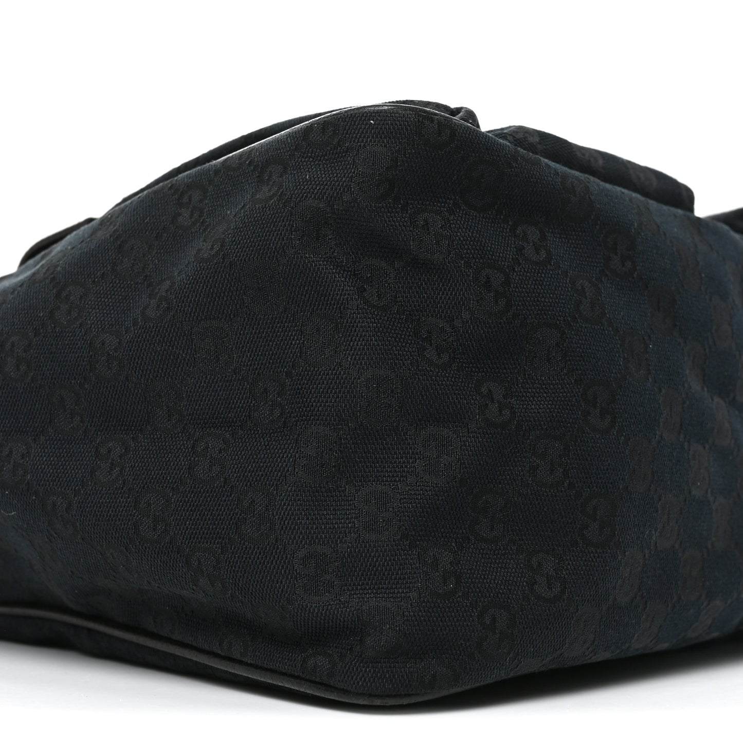 GG Monogram Medium Web Handle Double Pocket Tote Black