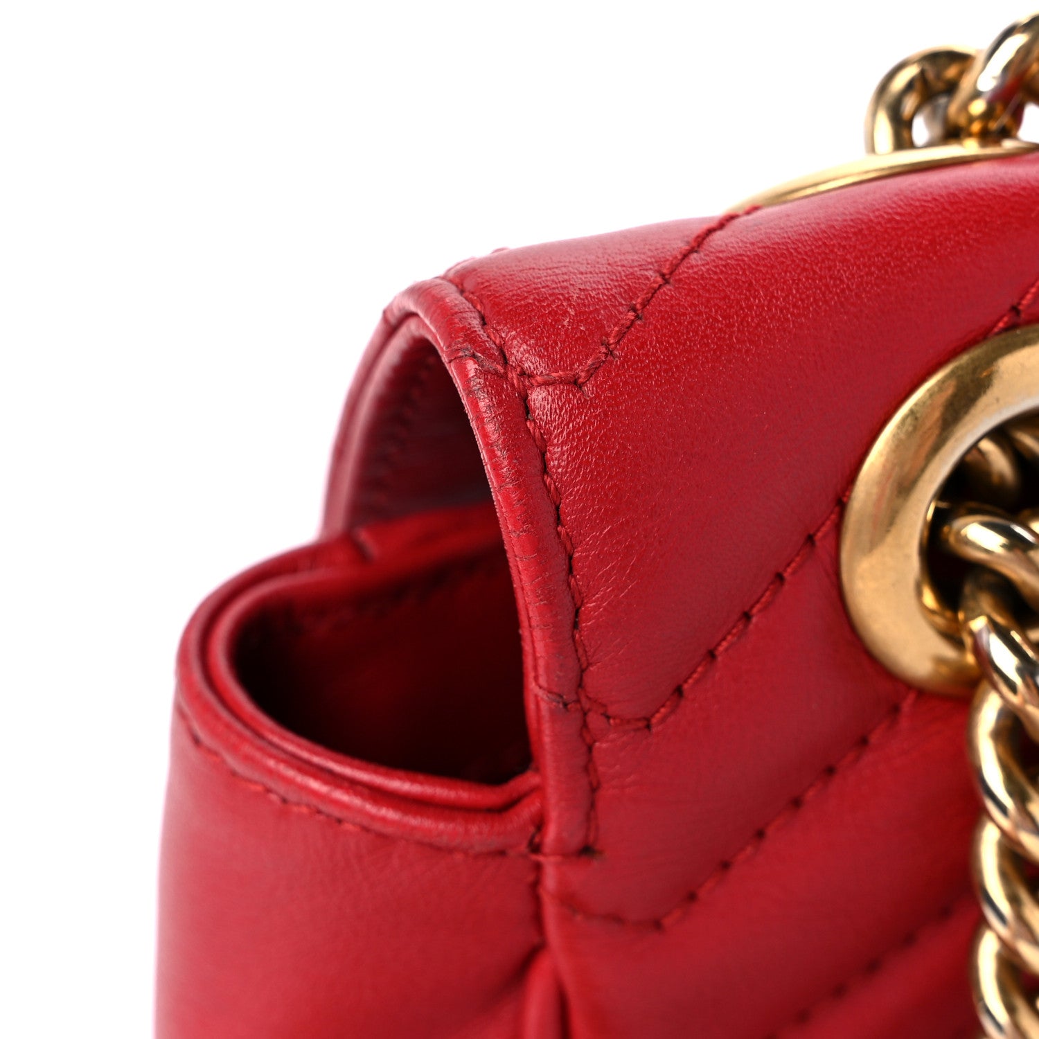 Gucci Calfskin Matelasse Small GG Marmont Shoulder Bag Hibiscus Red 17 of 17