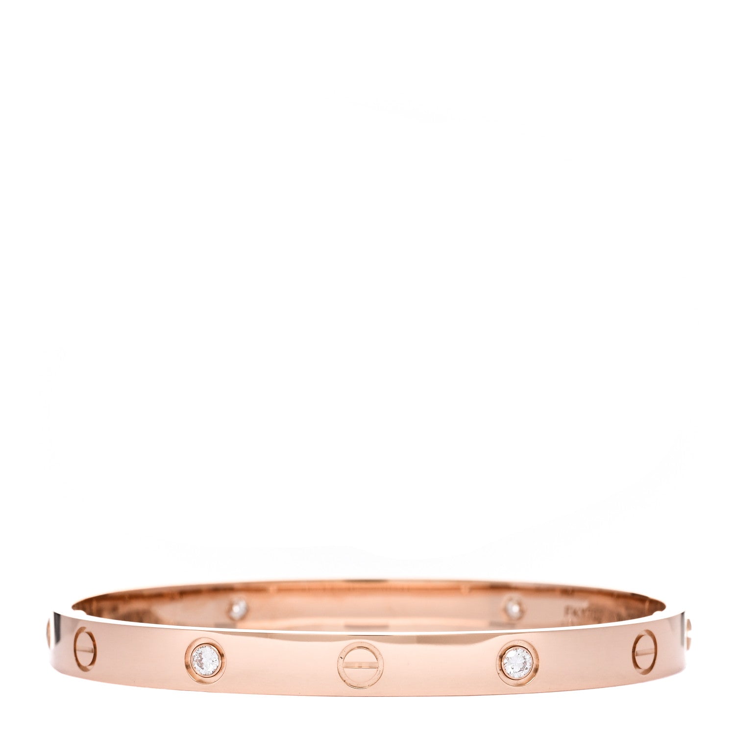 Cartier 18K Pink Gold 4 Diamond LOVE Bracelet 18 2 of 5