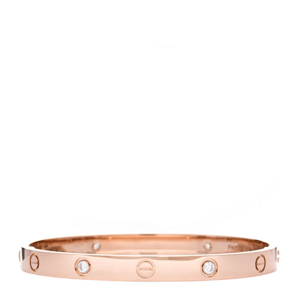 Cartier 18K Pink Gold 4 Diamond LOVE Bracelet 18 2 of 5