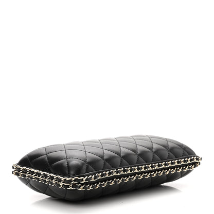 Chanel Lambskin Quilted Chain Around Clutch Black 4 of 10