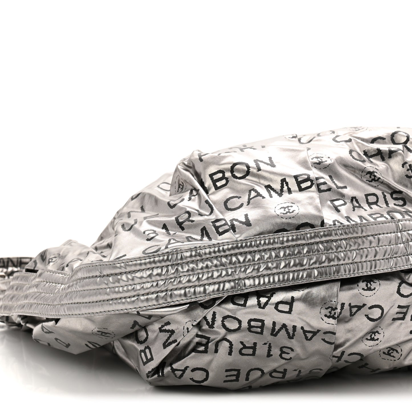 Metallic Coated Canvas Unlimited Ligne Shoulder Bag Silver