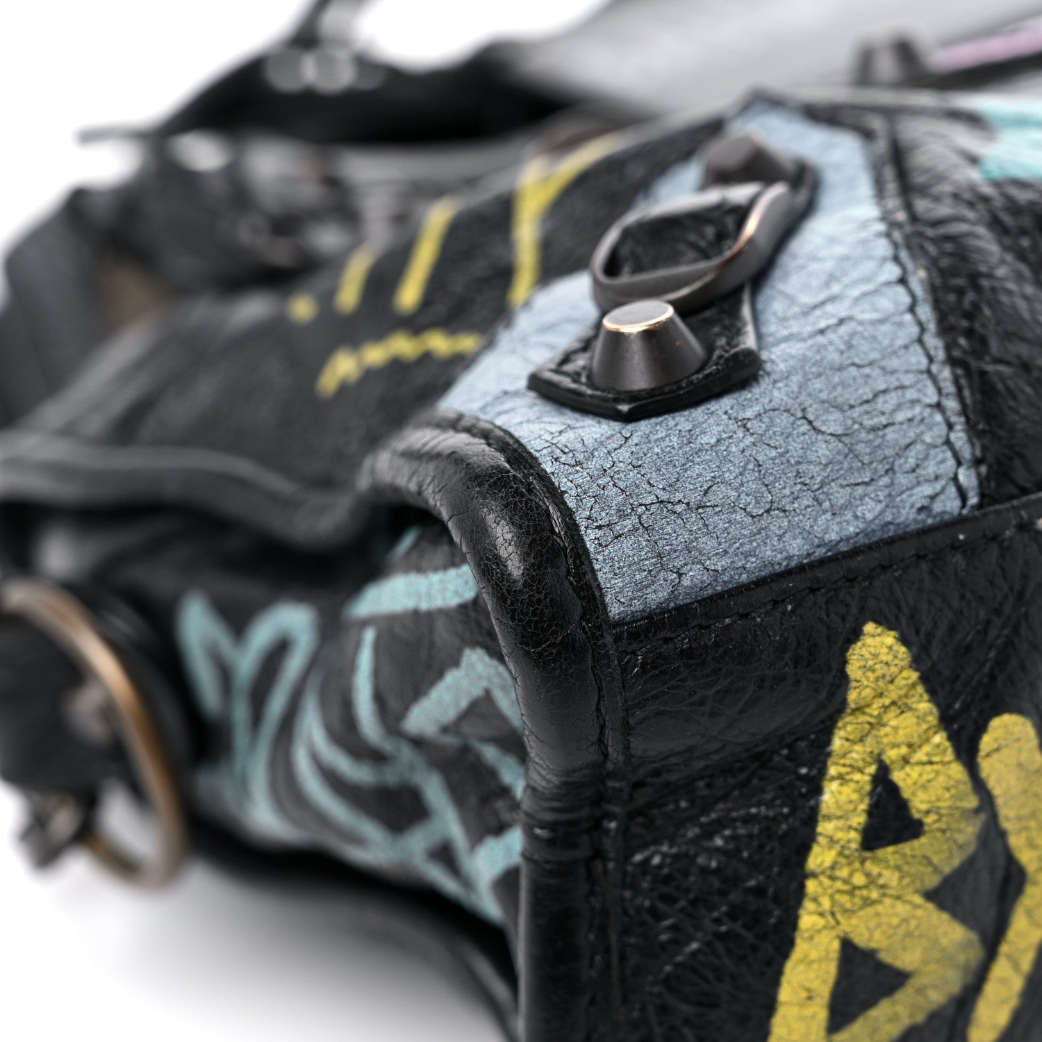 Balenciaga Agneau Arena Graffiti All Over Classic Hardware Mini City Black Multicolor 9 of 14