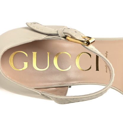 Gucci Nappa Horsebit Cross Strap 95mm Sandals 41 Mystic White 9 of 9