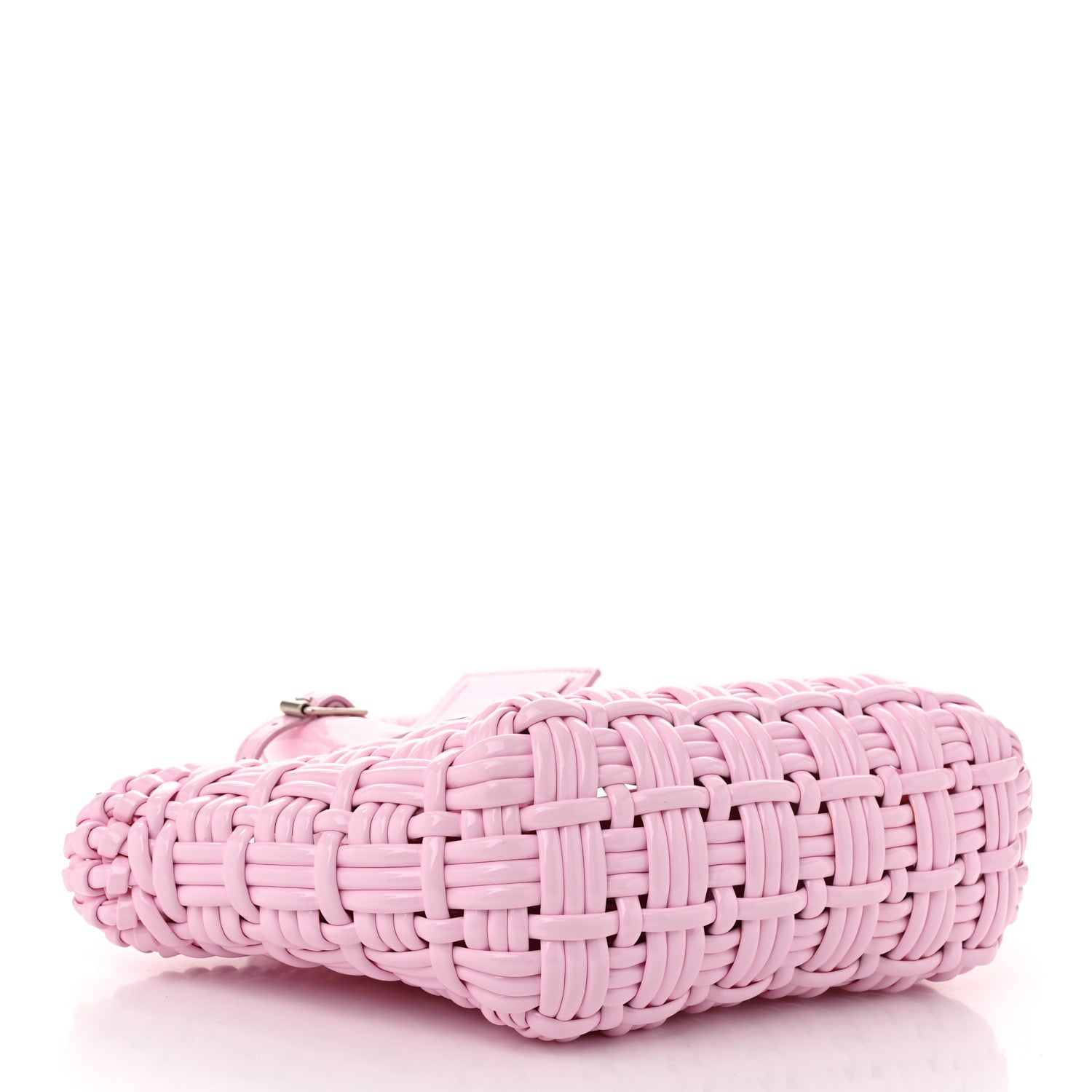 Balenciaga Faux Calfskin Braided Varnished XXS Bistro Basket Candy