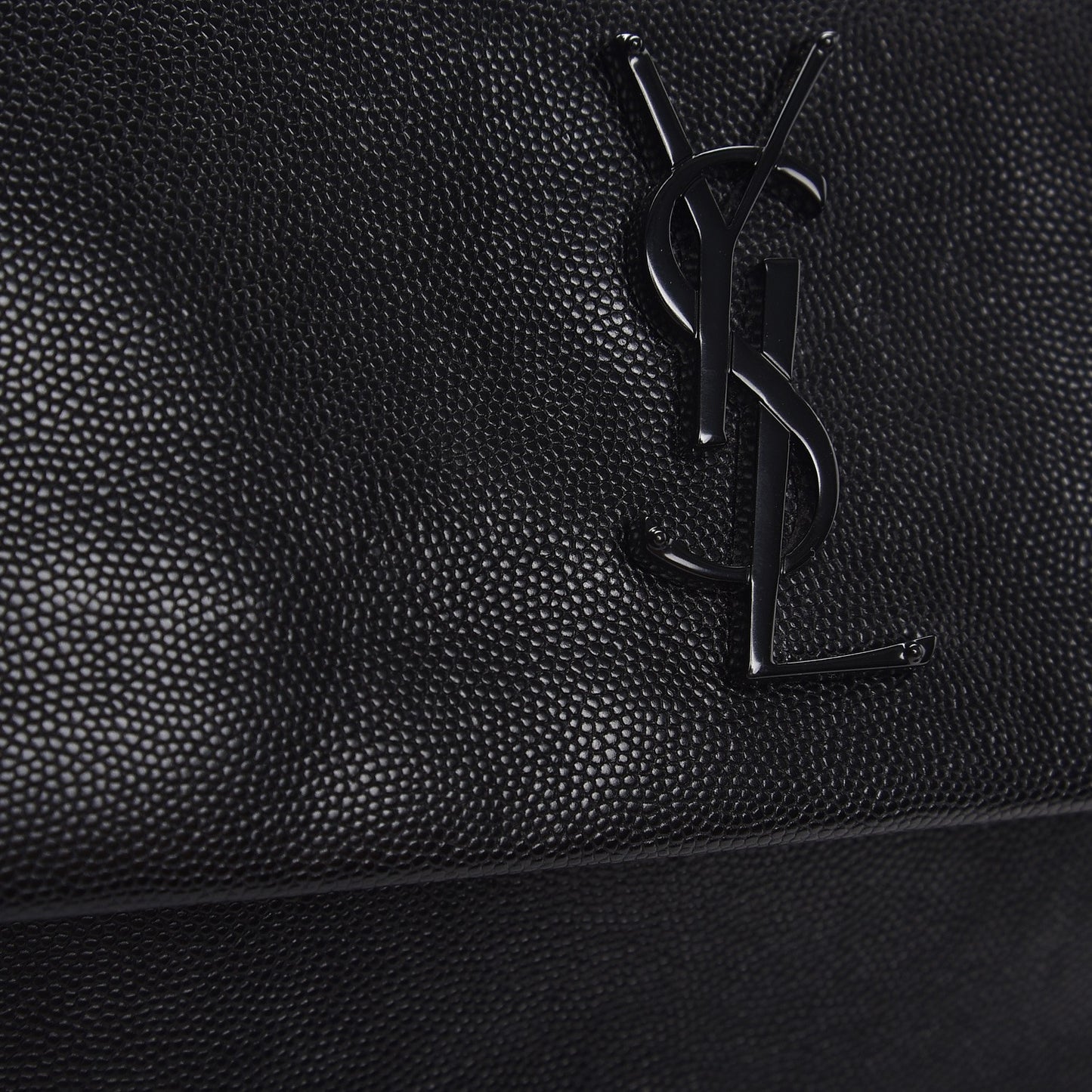 Grain De Poudre Medium West Hollywood Monogram Fold-Over Black