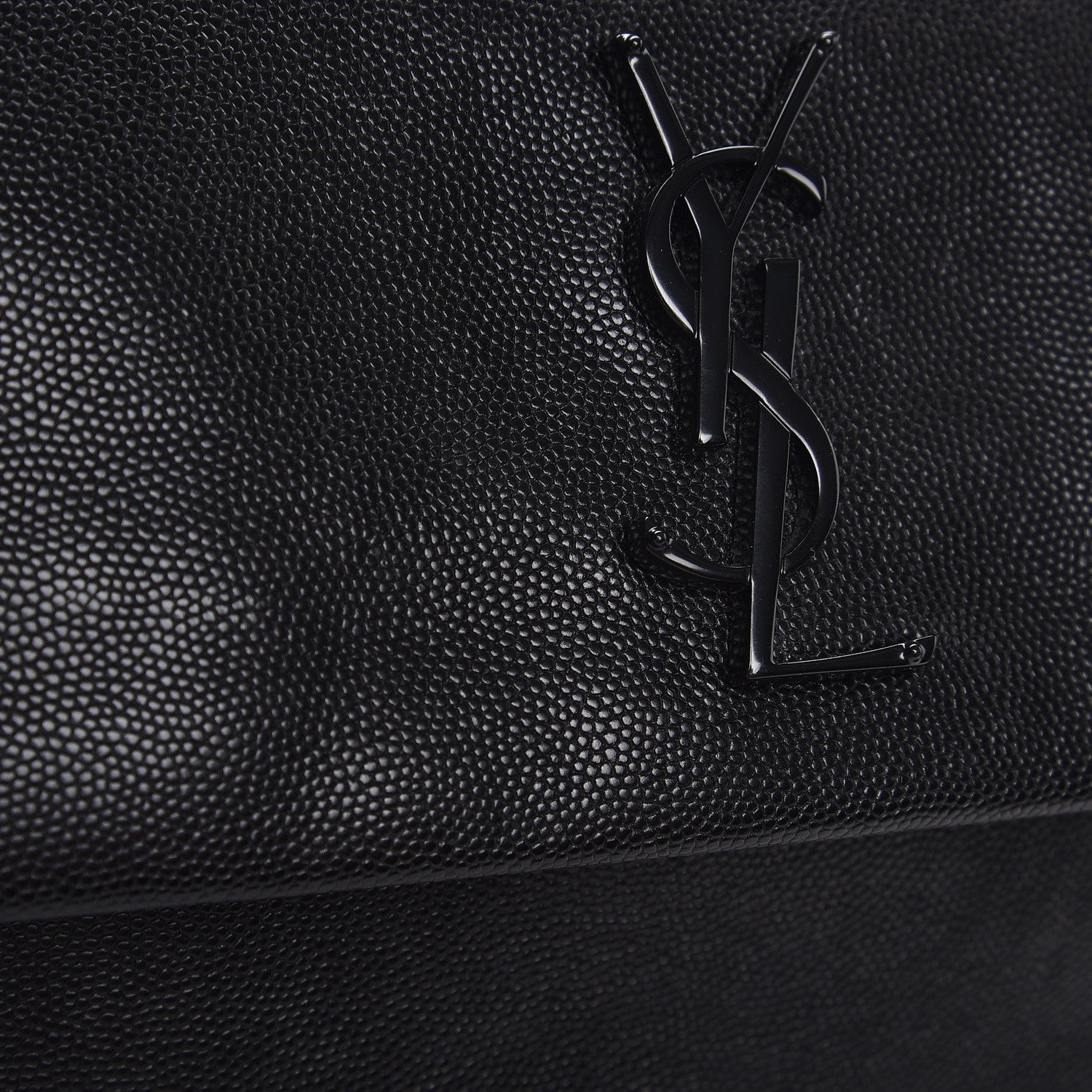 Saint Laurent Grain De Poudre Medium West Hollywood Monogram Fold-Over Black 2 of 12