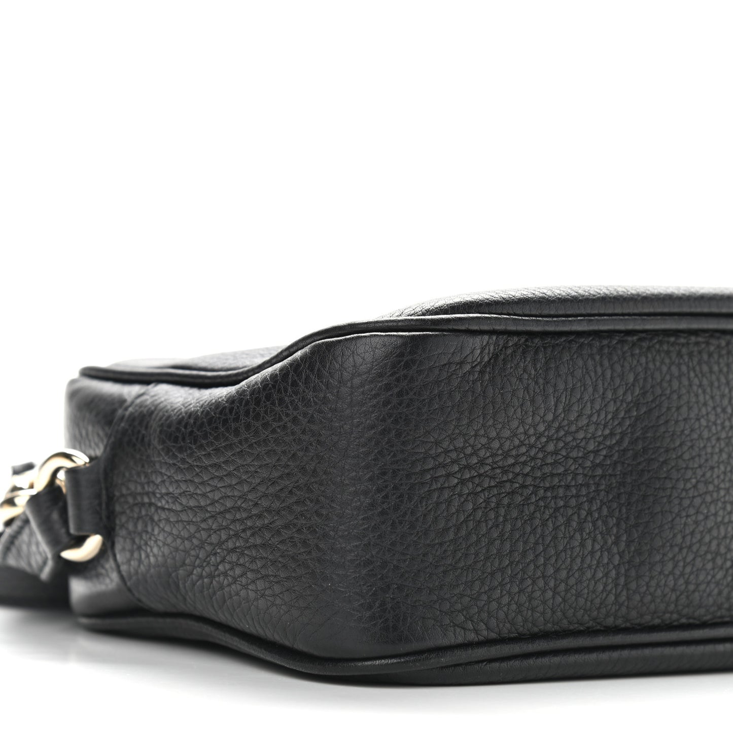 Pebbled Calfskin Small Soho Disco Bag Black