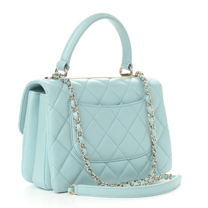 Chanel Lambskin Quilted Small Trendy CC Flap Dual Handle Bag Light Blue 3 of 12