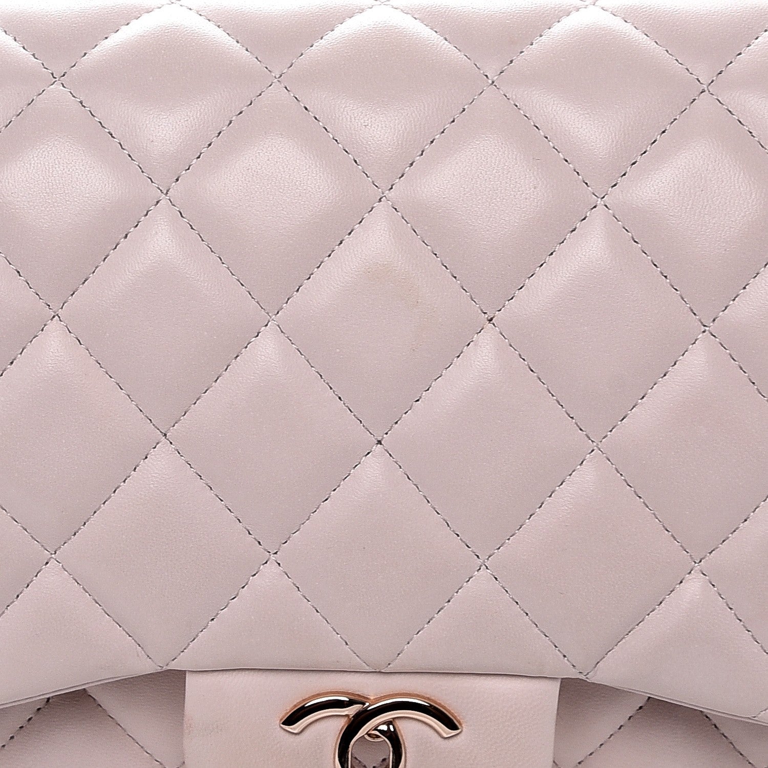 Chanel Lambskin Quilted Jumbo Double Flap Light Beige 10 of 12