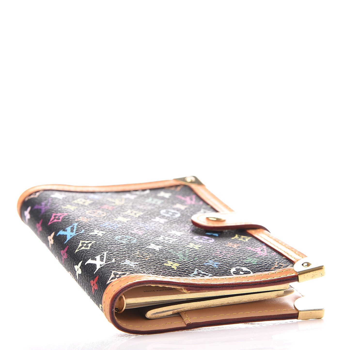 Monogram Multicolor Small Ring Agenda Cover Black