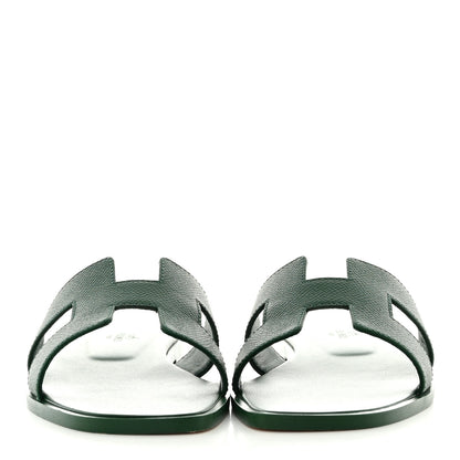 Hermes Epsom Oran Sandals 36.5 Vert Cactus 2 of 9