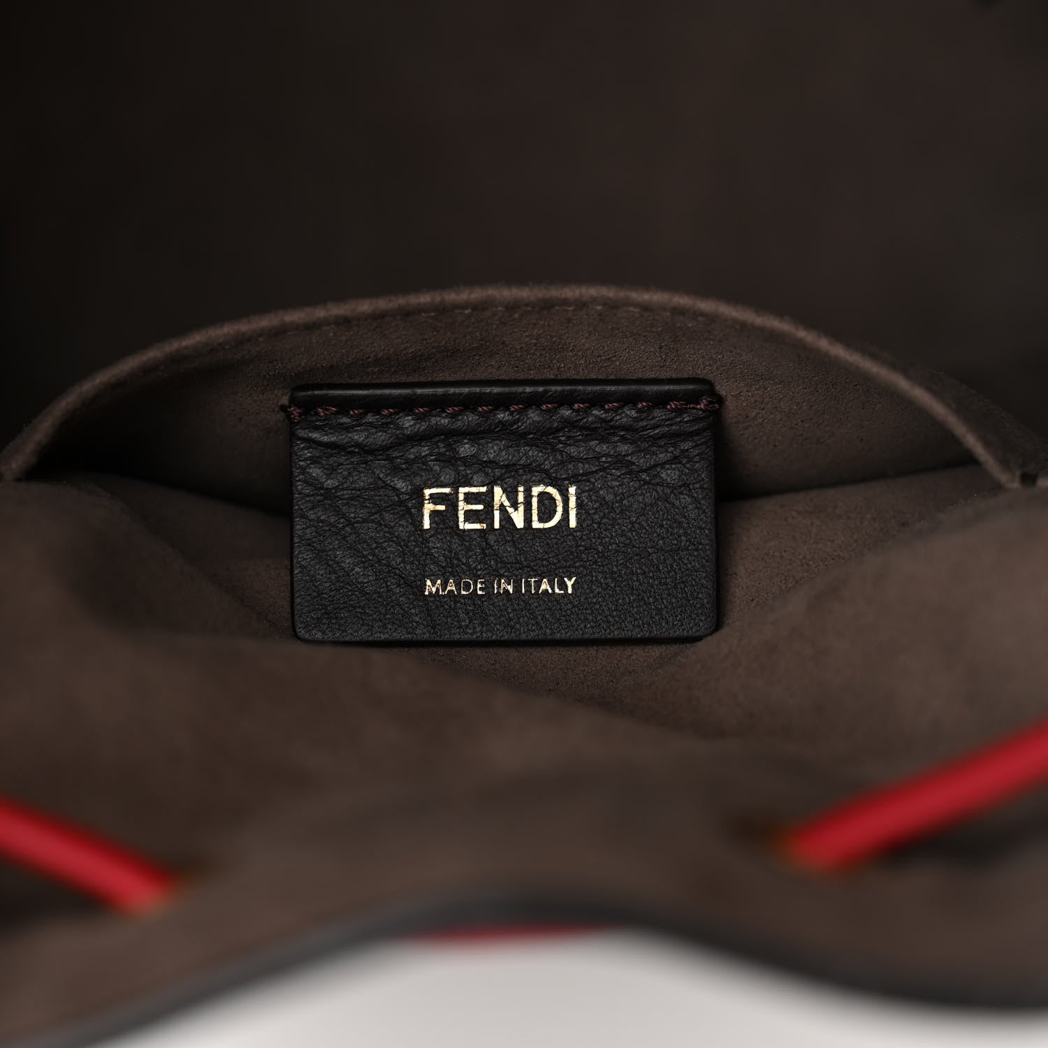 Fendi Vitello Grace F is Fendi Bi-Color FF 1974 Embossed Grande Mon Tresor Bucket Bag Maya Black Fragola 6 of 12