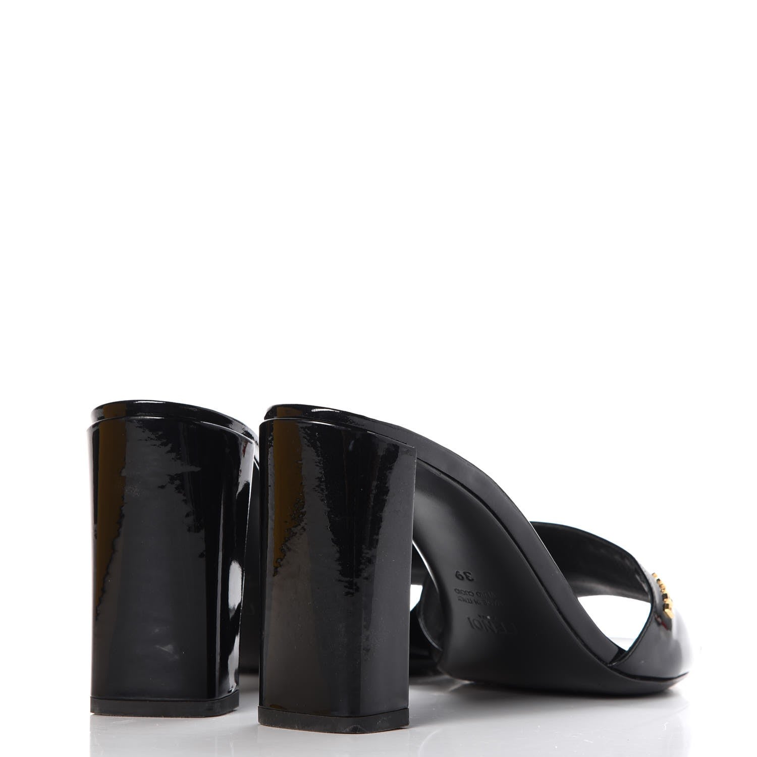 Fendi Patent Mules 39 Black 4 of 9