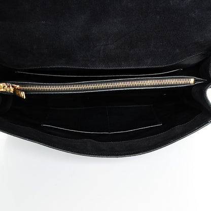 Saint Laurent Calfskin Suede Large Moujik Top Handle Bag Black 5 of 6