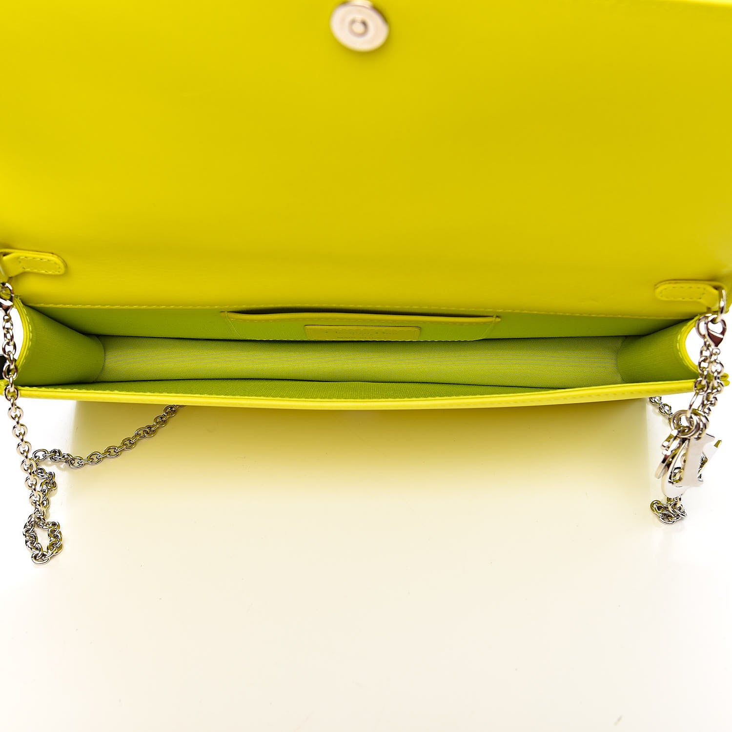 Christian Dior Lambskin Cannage Lady Dior Convertible Clutch Vert Acide 5 of 9