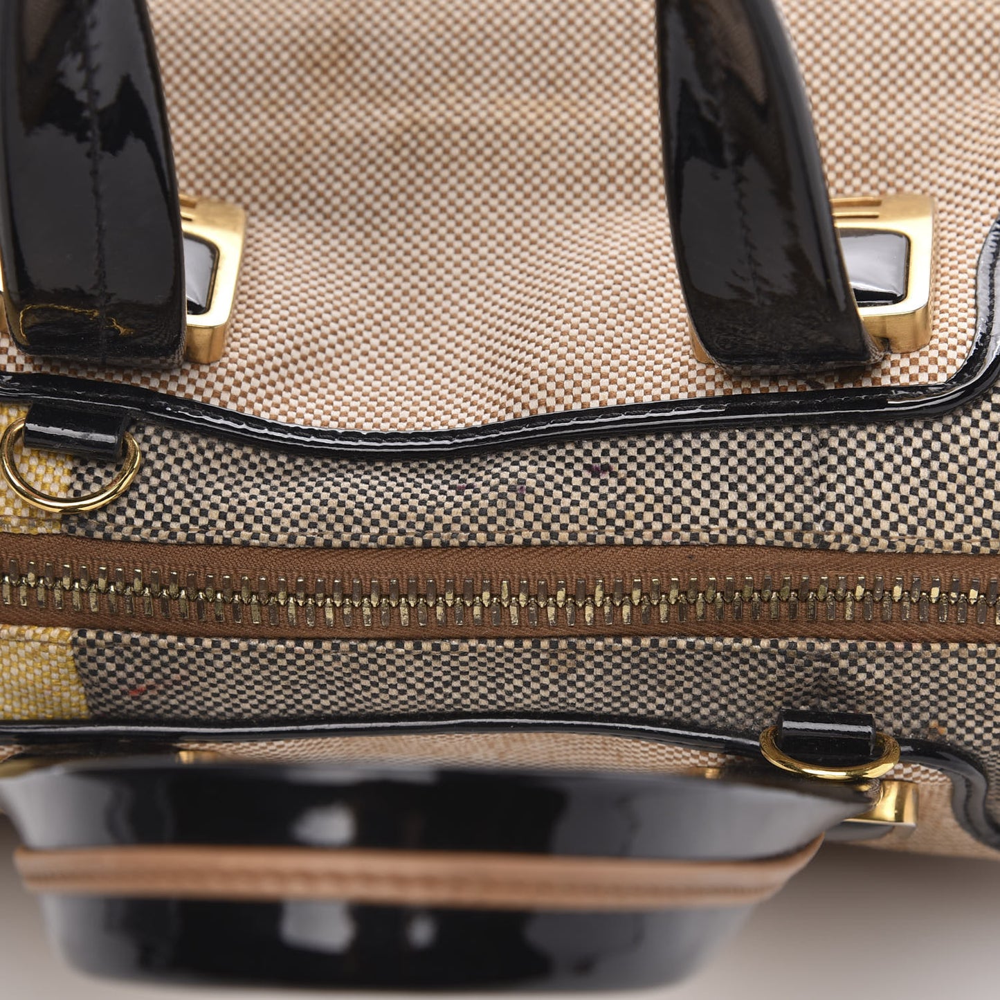 Canvas Colorblock Small Chameleon Tote Natural