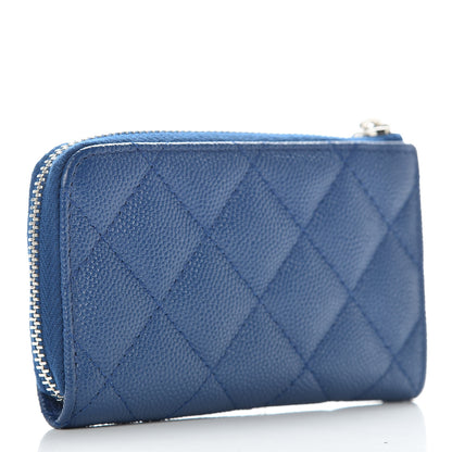 Chanel Caviar Quilted Key Holder Case Blue 3 of 8
