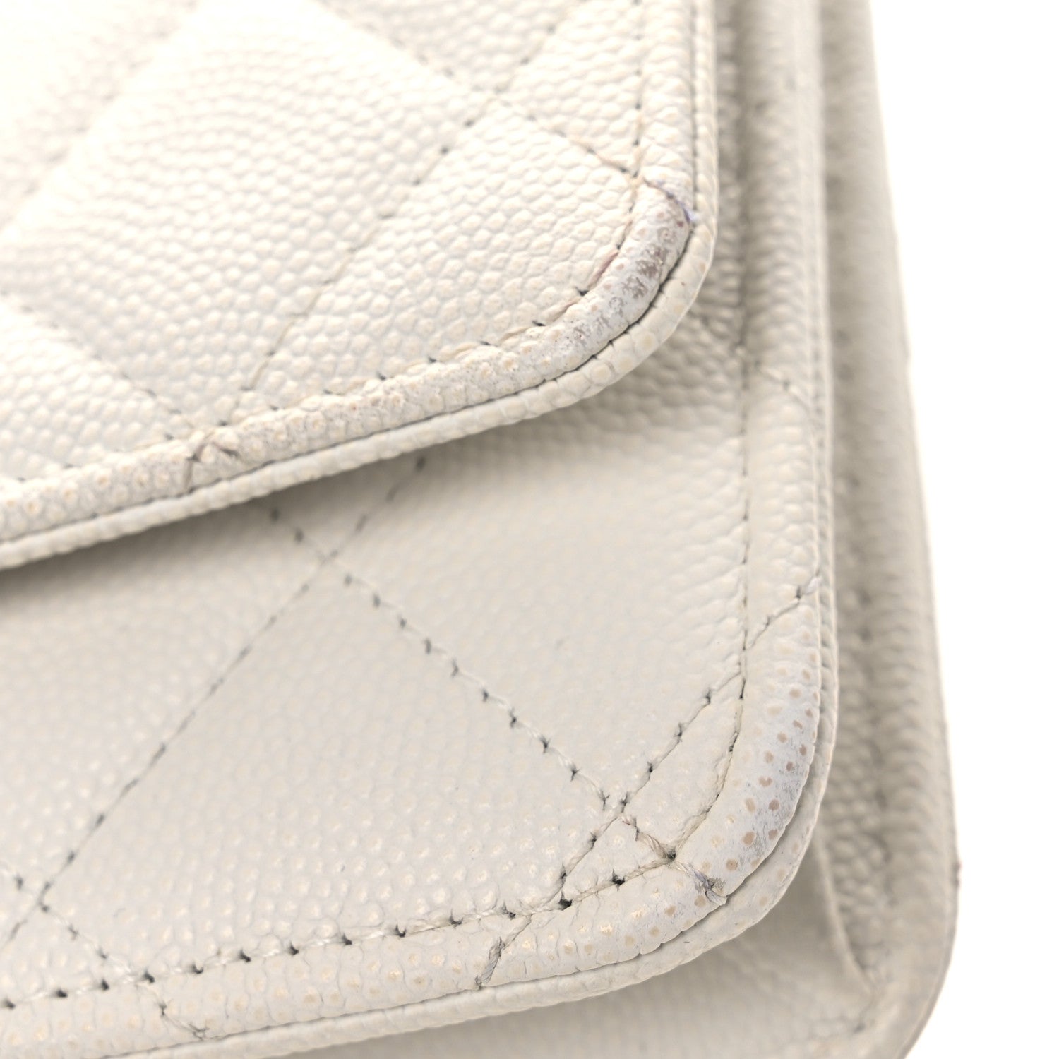 Chanel Caviar Quilted Perforated Metal CC Wallet On Chain WOC