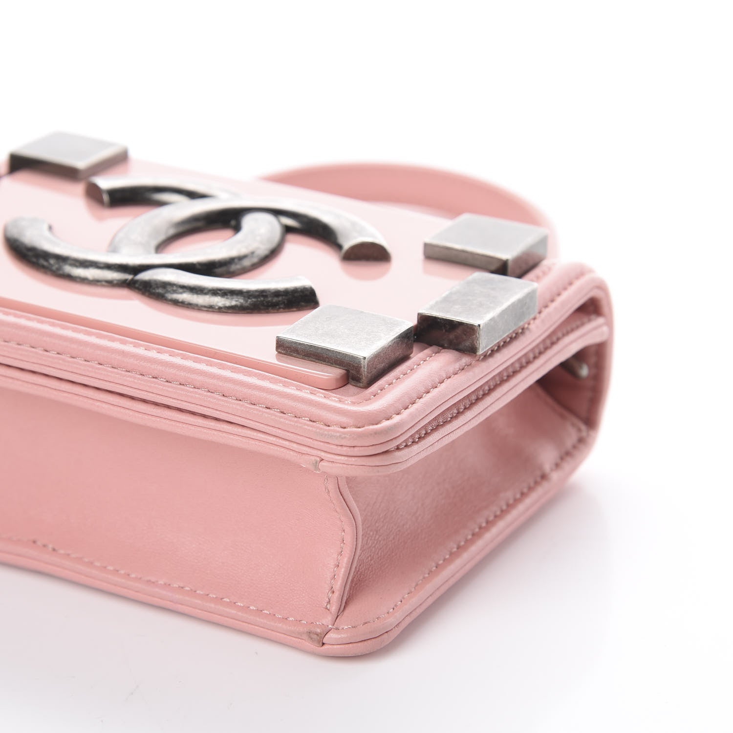 Chanel Lambskin Plexiglass Boy Brick Flap Pink 5 of 8