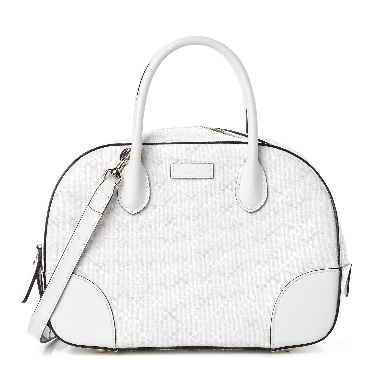 Gucci Calfskin Diamante Small Top Handle Bag White 1 of 13