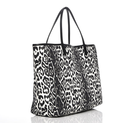 Givenchy Canvas Jaguar Print Large Antigona Tote Black White 3 of 9