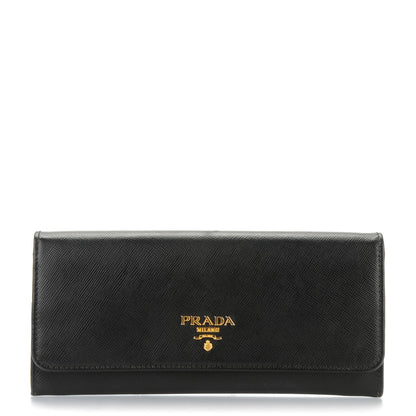 Prada Saffiano Multicolor Continental Flap Wallet Nero Black Begonia 1 of 6
