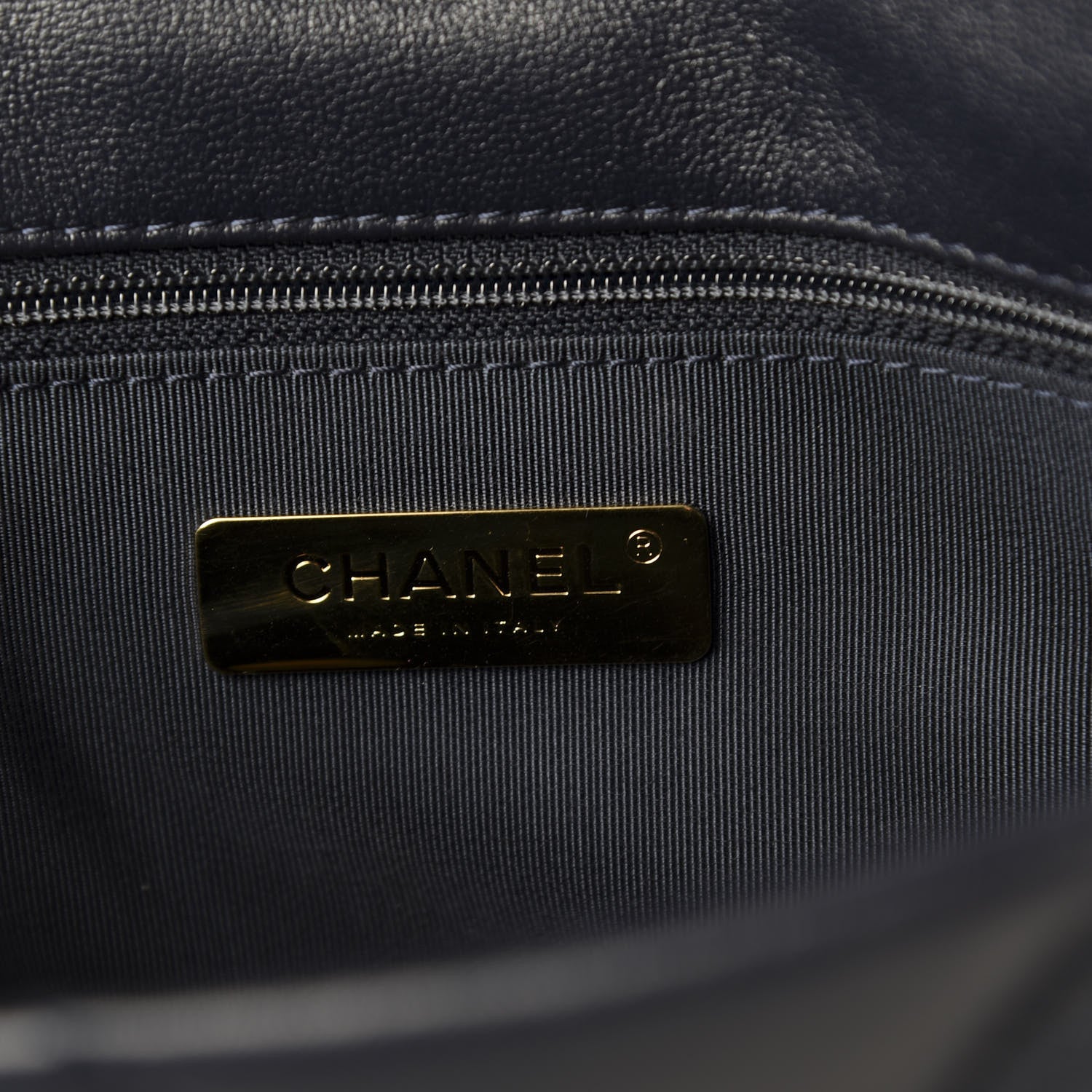 Chanel Lambskin Quilted Medium 19 Flap Navy Blue 8 of 11